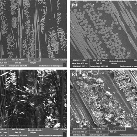 Representative Sem Images Of Composite Fracture Crosssections A And