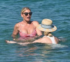 Hofit Golan Sexy In A Red And White Striped Bikini At The Beach In St Tropez France Aznude