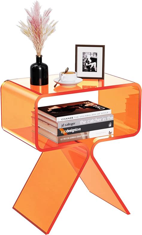 Solarium Table D Appoint En Acrylique Orange 39 X 30 X 45 Cm Amazon