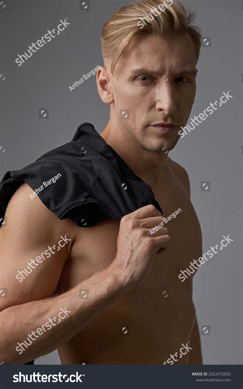 Handsome Blond Man Naked Torso Wearing Stock Photo Shutterstock