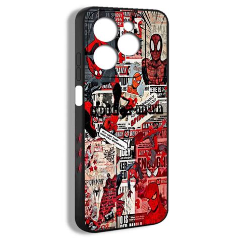 чехол для смартфона Подходит для Infinix Hot i Человек паук комиксы ретроколлаж FLL купить