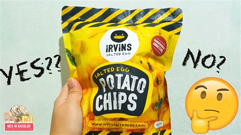 irvins salted egg potato chips taste review  mea  bacolod