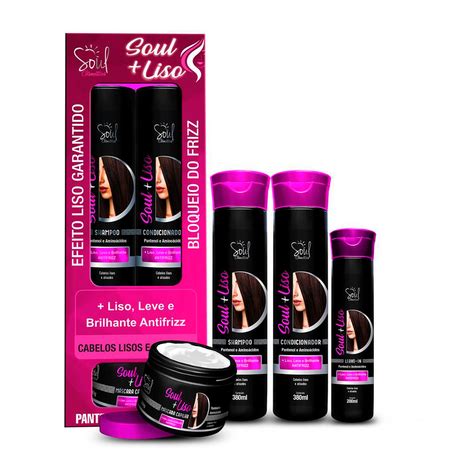 Kit Capilar Soul Liso Cabelos Lisos E Alisados Soul Cosméticos