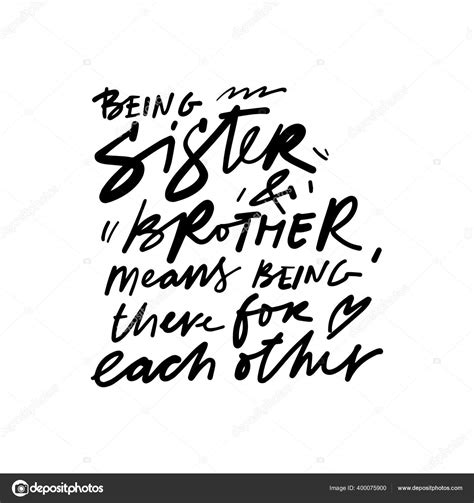 Brothers Sisters Quote Siblings Hand Lettering Illustration Stock