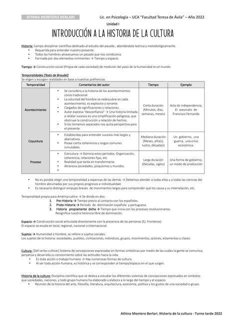 Historia De La Cultura Resumen Completo 2022 Trofoblastocito O