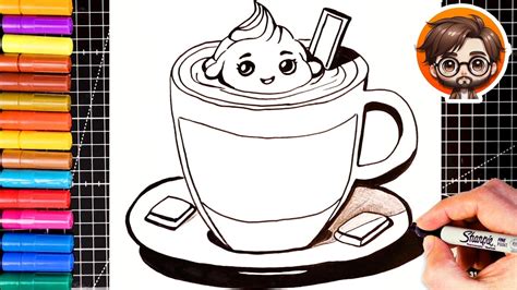 How To Draw Super Cute Hot Chocolate Easy YouTube