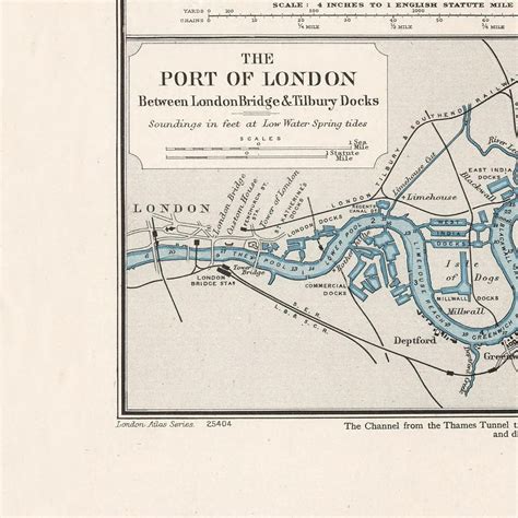 Old Map of the Port of London 1904 Antique Map Fine | Etsy