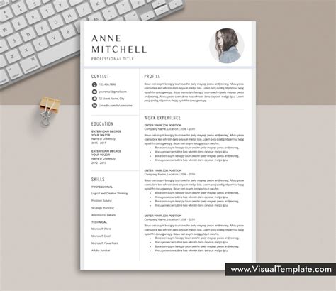 2024 2025 Pre Formatted Resume Template With Resume Icons Fonts And