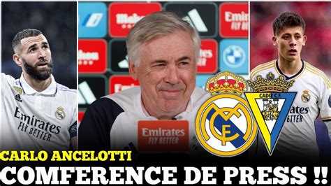 Carlo Ancelotti Comference De Press Real Madrid Vs Cadix Fc Arda G Ler