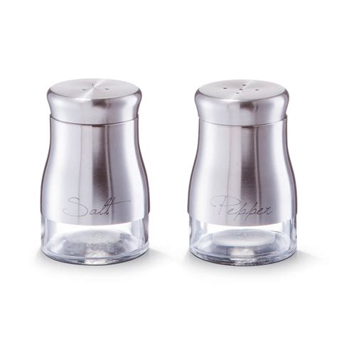 Стъклена солница ф6 х 9см, с метална вложка ⋆ MASTERHAUS