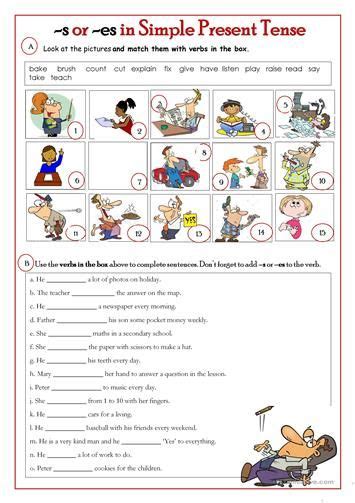 Free Esl Efl Printable Worksheets And Handouts Simple Present Tense