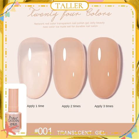 Read Stock Miss Gooey Ice Transparent Nude Color Nail Polish Gel Watery Jelly Color Phototherapy