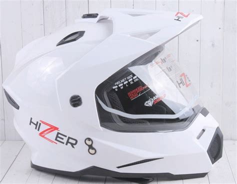 HIZER Мотошлем J6802 белый - купить с доставкой по выгодным ценам в ...