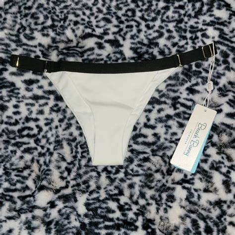 Beach Bunny Swim Beach Bunny Swimwear Whiteblack Presley Skimpy Bikini Bottom B B Nwt Sz