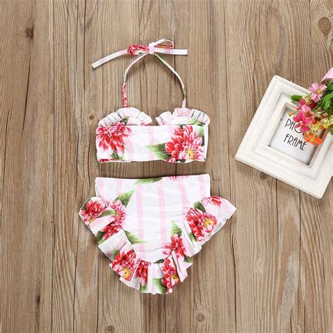 freundlicher Baby Mädchen Bademode Blumen Bikini Grandado