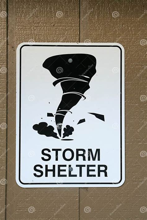 Storm Shelter Sign Stock Photo Image Of Protection Wooden 19384706