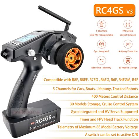 RadioLink RC4GS V3 - 2.4G 4CH 5CH 7CH 400M Distance Remote Controller ...