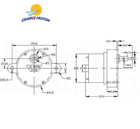 CHANCS JS-40 DC 12V Double Flat Shaft Electric Motor Microwave ...
