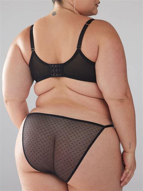 Butterfly Wings Lace Mesh String Bikini Panty In Black Multi Savage X Fenty