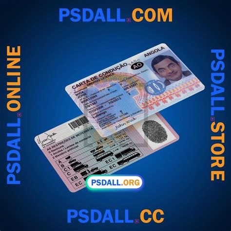 Angola Driver License PSD Template Psdall Org