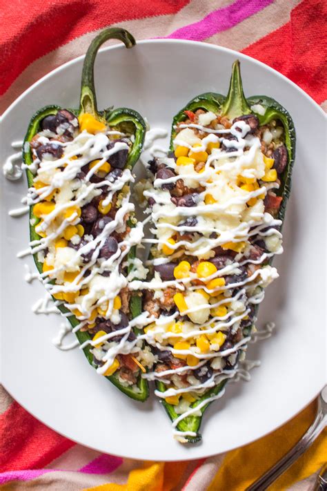 Beef Stuffed Poblano Peppers Thekittchen