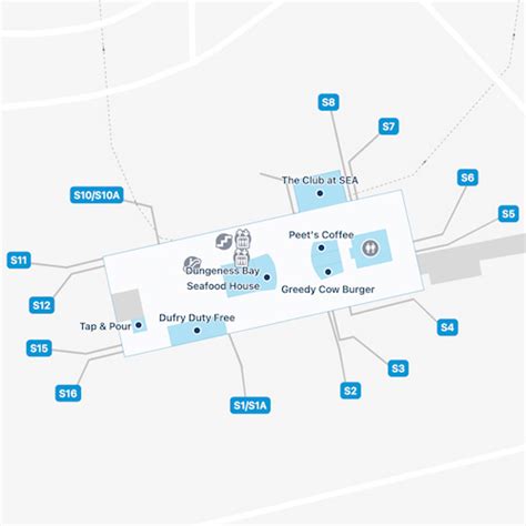 Seattle Tacoma Airport Satellite South Map & Guide
