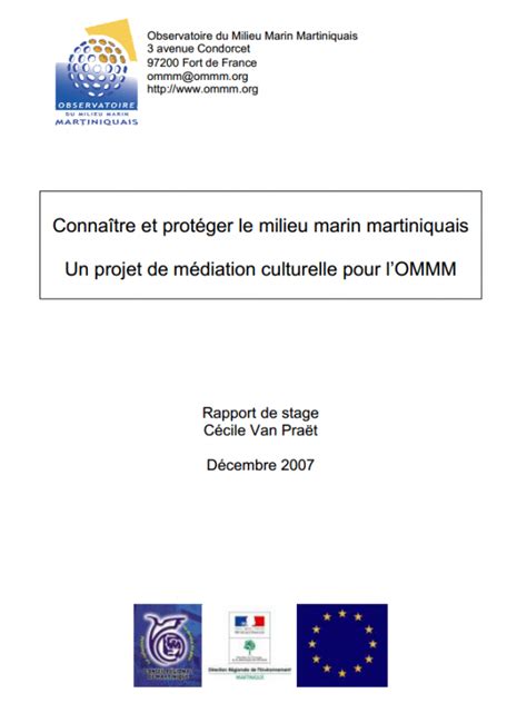 connaitre  proteger le milieu marin martiniquais  projet de