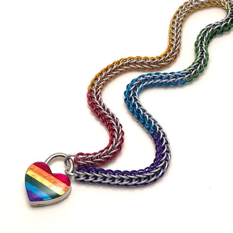 Rainbow Gay Pride Submissive Day Collar With Pride Flag Lock Etsy
