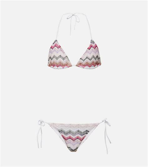Missoni Zig Zag Crochet Bikini In Multicoloured Editorialist