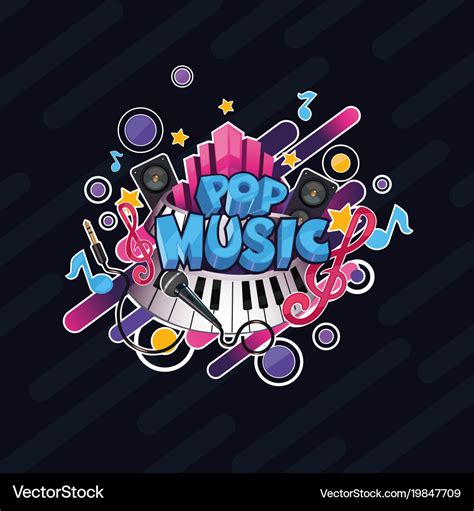 Colorful Detailed Pop Music Can Be Royalty Free Vector Image