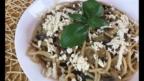 Цельнозерновая паста с грибами и сливочным соусом - YouTube