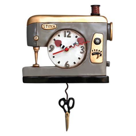 Back Stitch Sewing Machine Wall Clock Ted Parrot