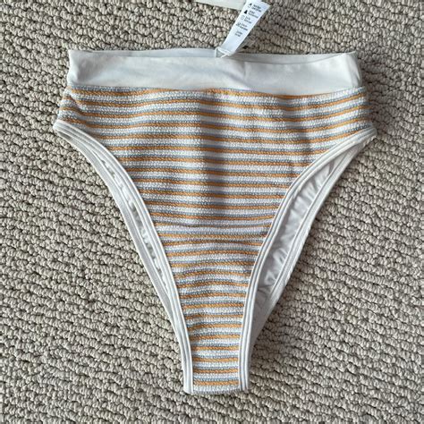 L Space Orange And Blue Stripe Bikini Set NWT Never Depop