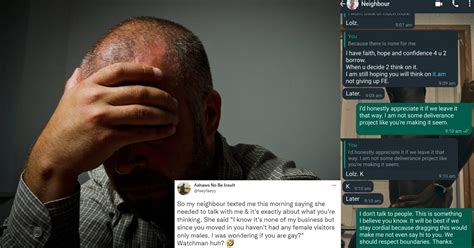 Man Shares Chat With Female Neighbor Who Asked If He S Gay Because He Has Never Had A Female