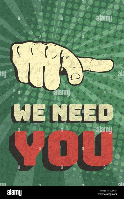 Vintage We Need You Poster Stock Vector Image And Art Alamy