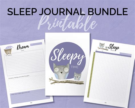 Sleep Journal Bundle Printable Digital Dream Diarysleep Etsy