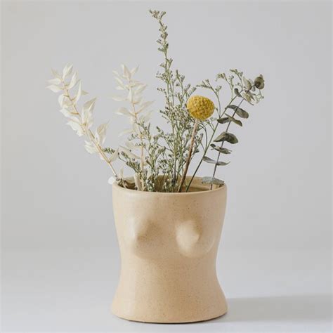 Boobie Planter Boob Vase Body Vases W Drainage Speckled Etsy