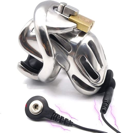 E Stim Sex Keuschheitsgürtel Cock Cage Stimulationsgerät Edelstahlkäfig mit