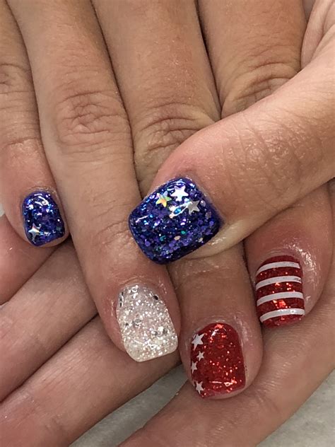 Pin By Angela Tyler On Nails Patriotic Nails July Nails Gel Nail Light