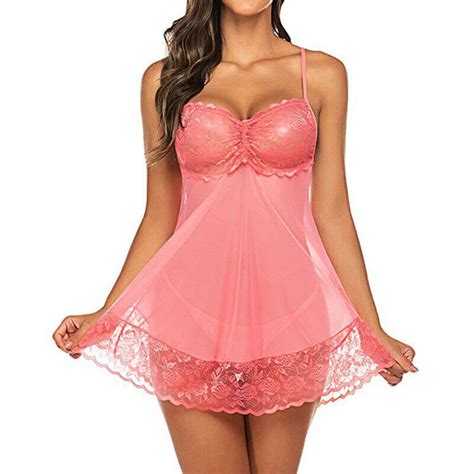 Sexy Women S Lingerie Silk Lace Underwear Sleepwear Night Dress Babydoll Pajamas Ebay