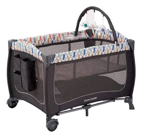Cuna Corral Viajero Para Bebé Pamo Babe Con Cambiador Color Azul MercadoLibre