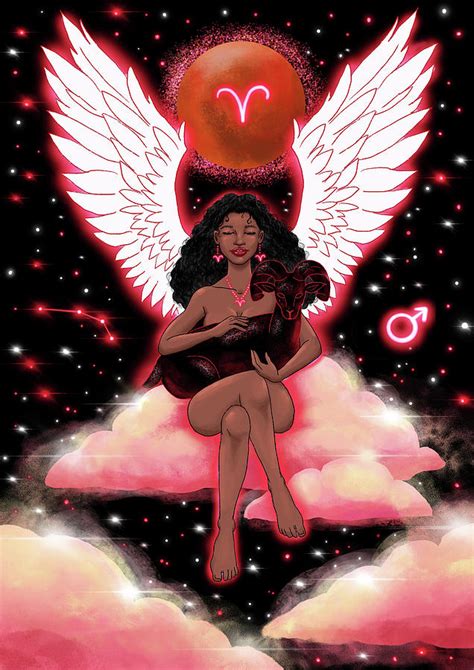 Naked Woman With Wings Representing Astrological Sign Of Aries Illustration Digital Art By Afua