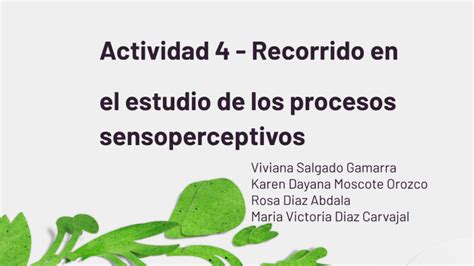 Actividad 4 Recorrido En El Estudio De Los Procesos Sensoperceptivos