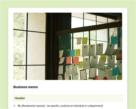 business memo  craft template