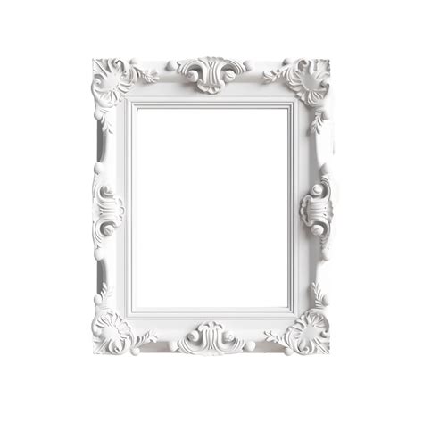 White Frame Png, White Luxury Frame, Transparent Background, AI