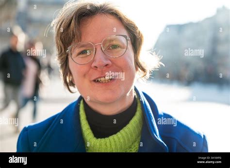 Urban Portrait Of A White 38 Yo White Woman With Blonde Hair Brussels Old Town Belgium Model