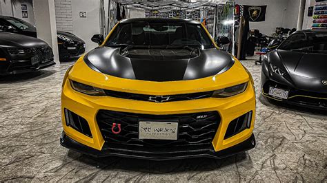 Chevrolet Camaro Zl1 Wrapped Yellowsatin Blackpi Auto Club