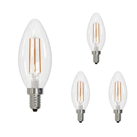 Bulbrite 60 Watt Equivalent Soft White Light B11 E12 Candelabra Screw Base Dimmable Clear