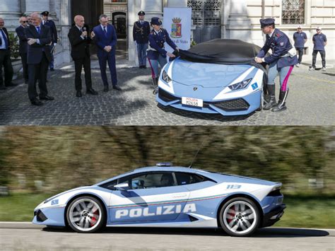 Lamborghini delivers a Huracan police car to the Italian Highway Patrol ...