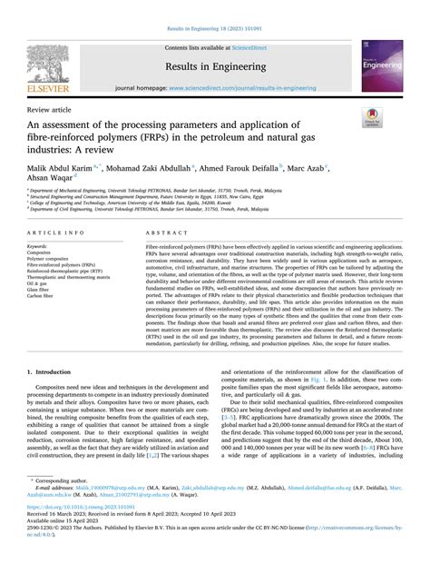 (PDF) An assessment of the processing parameters and application of ...